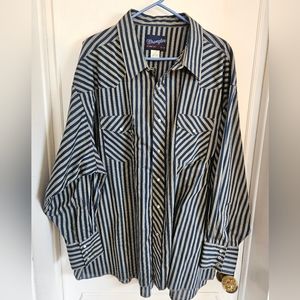 Vintage Wrangler Pearl-Snap Longsleeve Button-Up Westernwear Cowboy Shirt